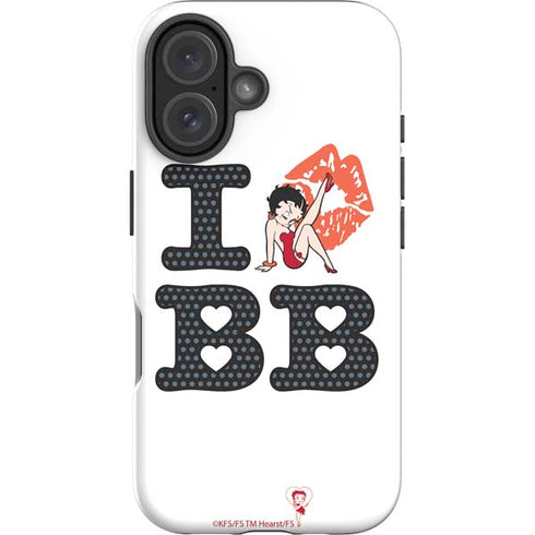 Betty Boop I Love BB iPhone 16 Plus Impact Case